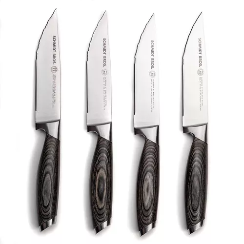Schmidt Brothers Cutlery Bonded Ash Jumbo Steak Knives, Set of 4