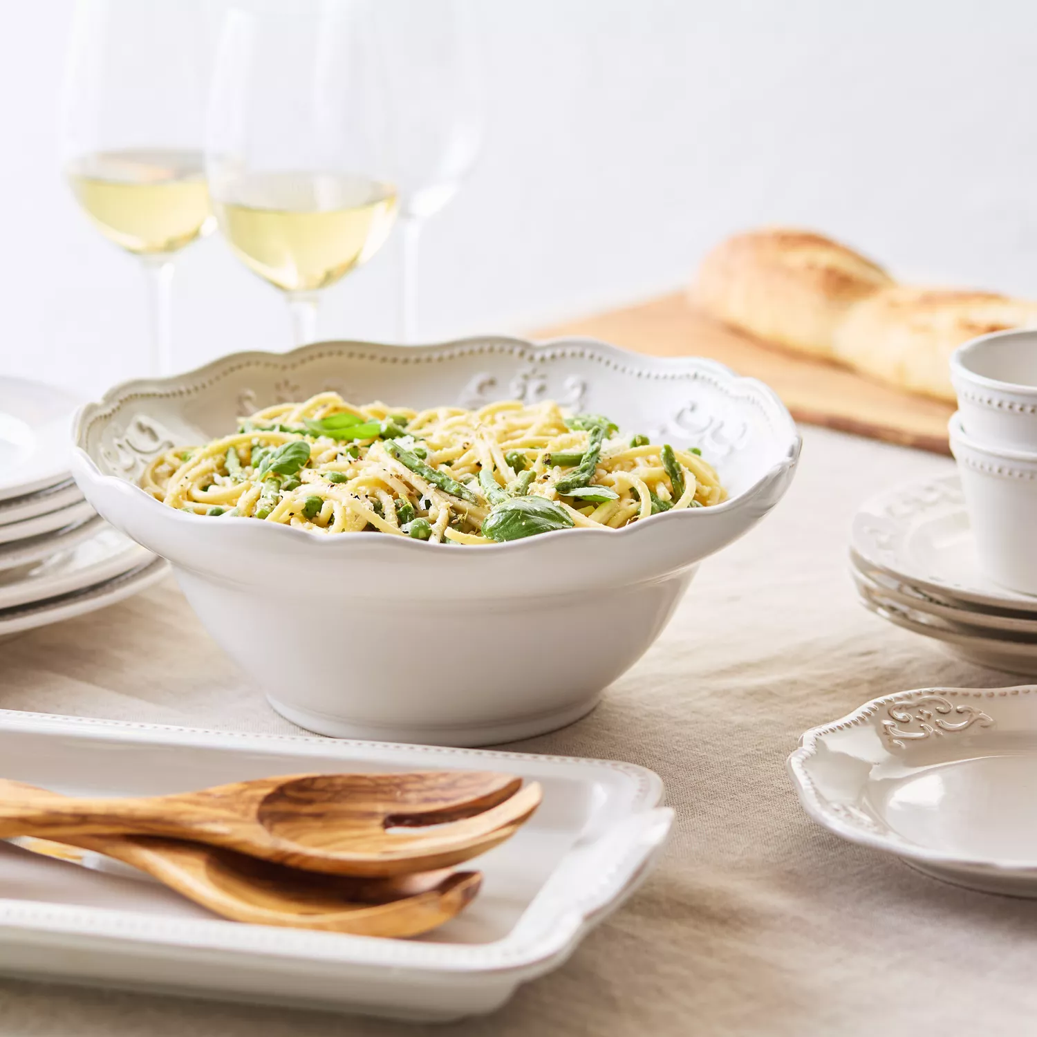 Sur La Table Pearl Scalloped Pasta Bowl