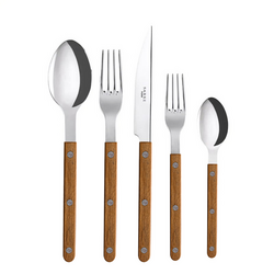 Sabre Bistrot 5-Piece Teak Wood Flatware Set 