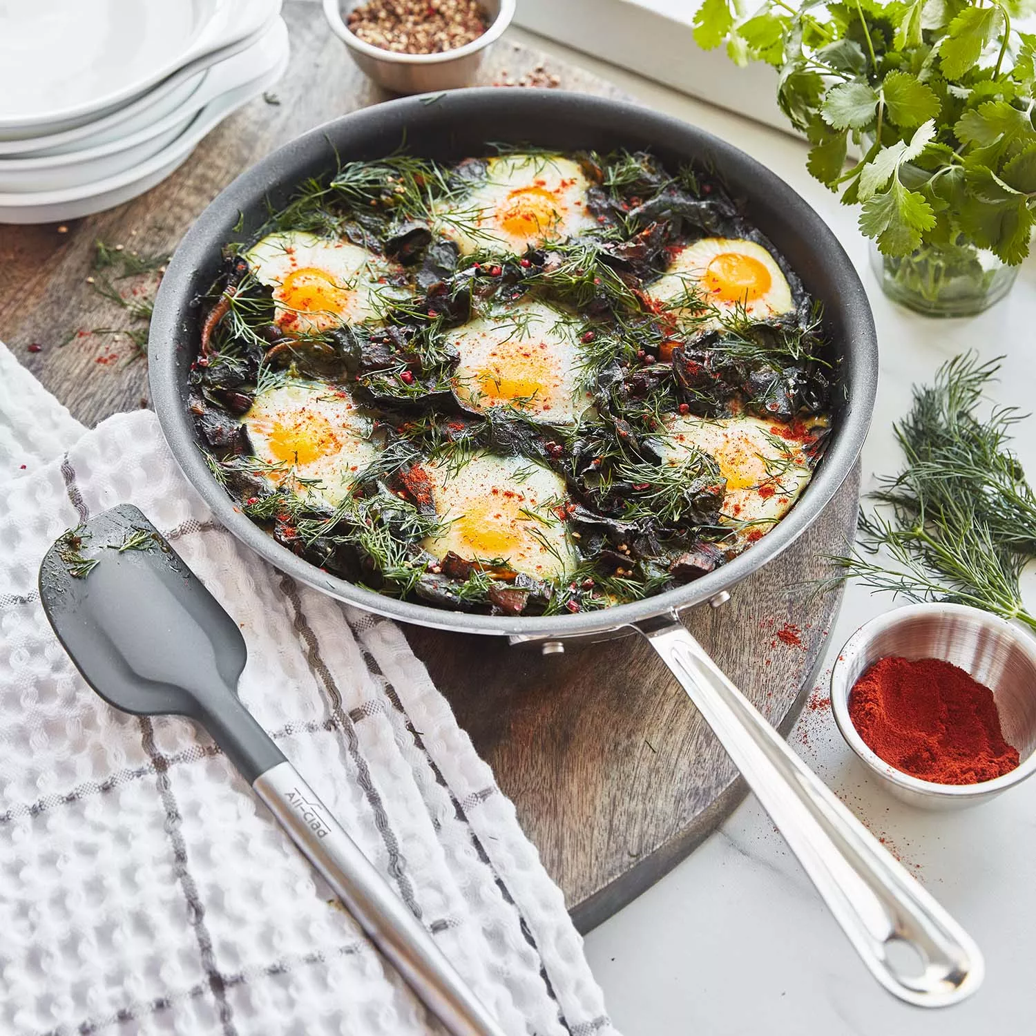 All-Clad D3 Stainless Steel Nonstick 10" Skillet with Spatula