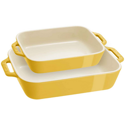 Staub Stoneware 2-Piece Rectangular Baker Set I like using the smaller dish to make quick desserts and cobblers after dinner without making too much