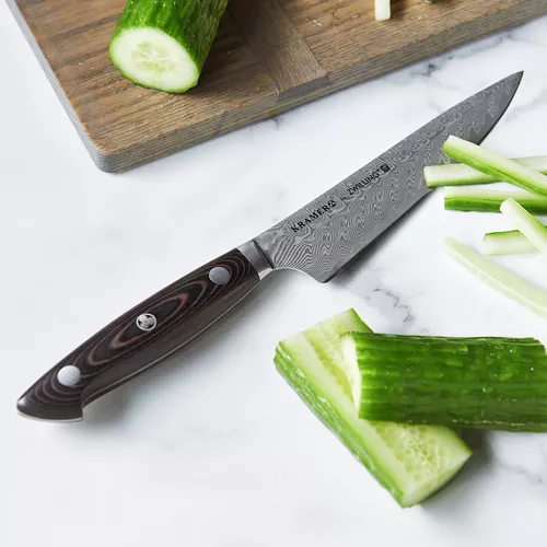 Bob Kramer Stainless Damascus Prep Knife by Zwilling J.A. Henckels, 5.5&#34;