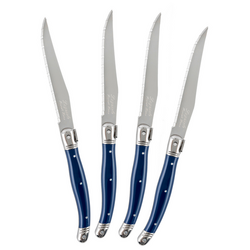 French Home Laguiole Navy Blue Steak Knives, Set of 4