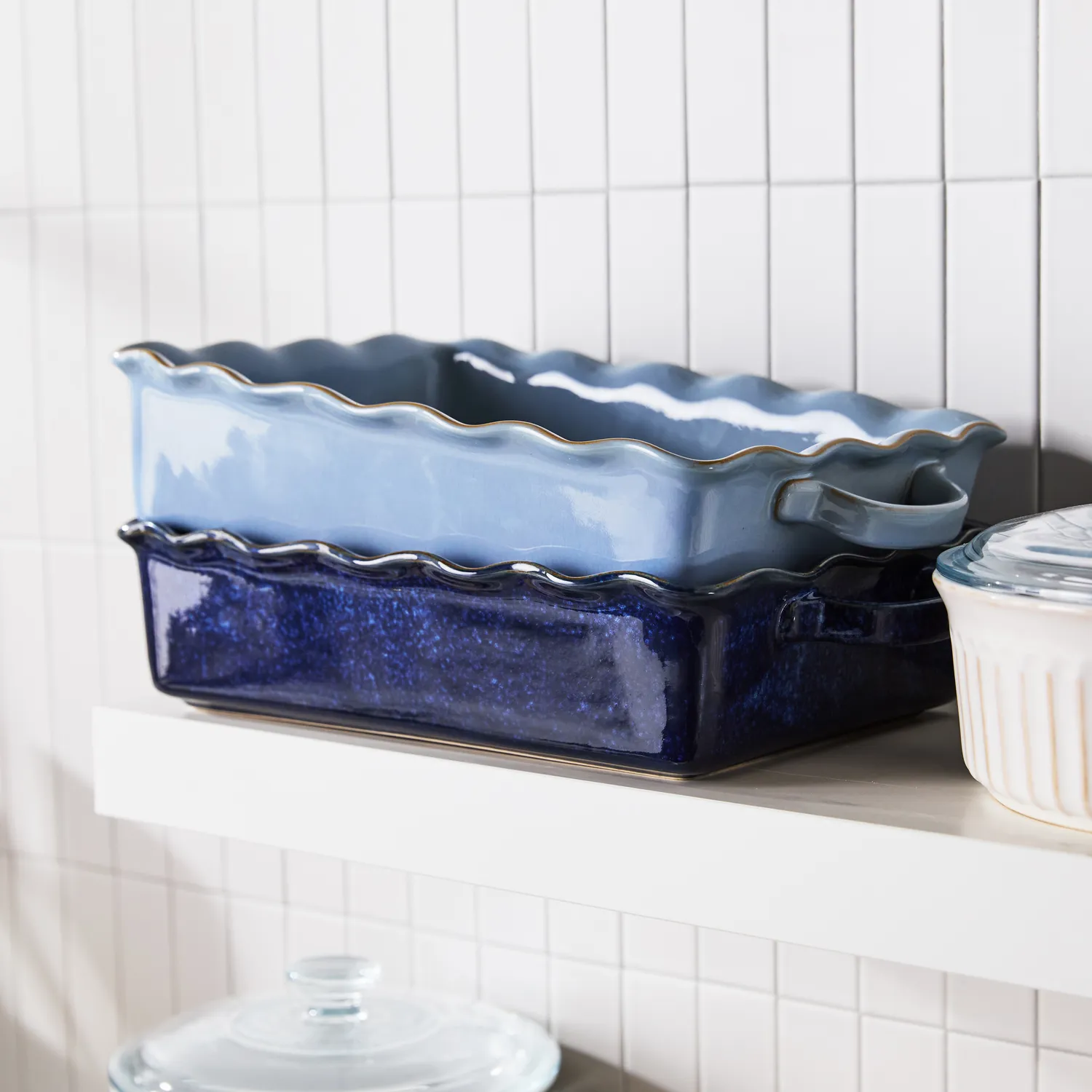 Sur La Table Wavy Rectangular Baker, 4.7 qt.