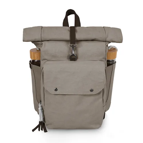 Picnic Time Roll Top Backpack Cooler w/ Utensil Set & Water Bottles