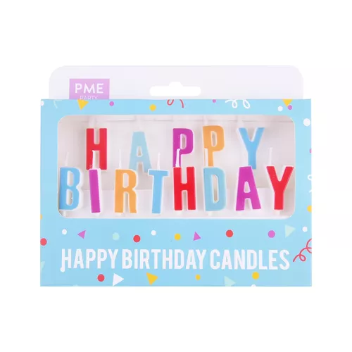 PME Happy Birthday Letter Candles, Set of 13