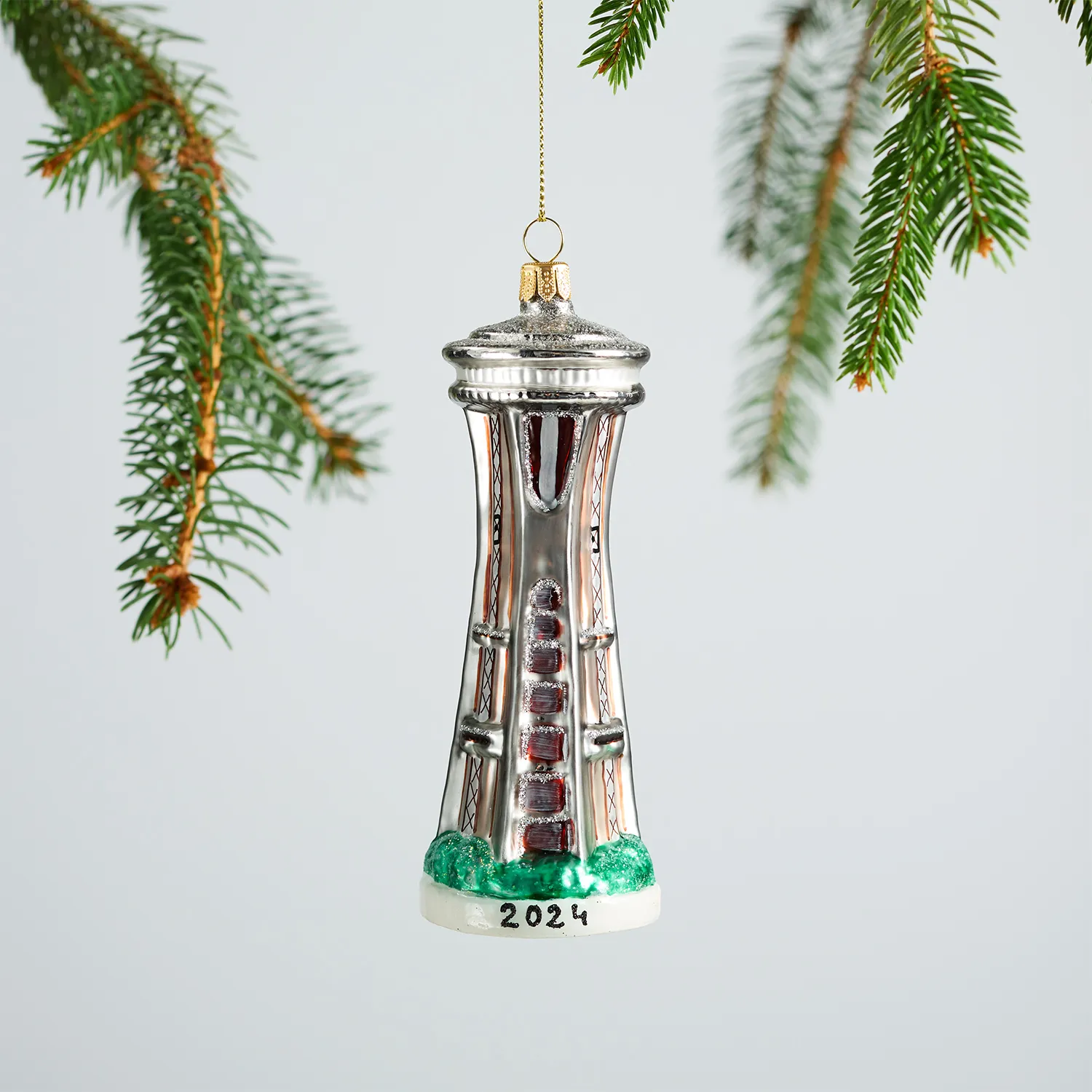 Sur La Table 2024 Space Needle Glass Ornament, 4.9"