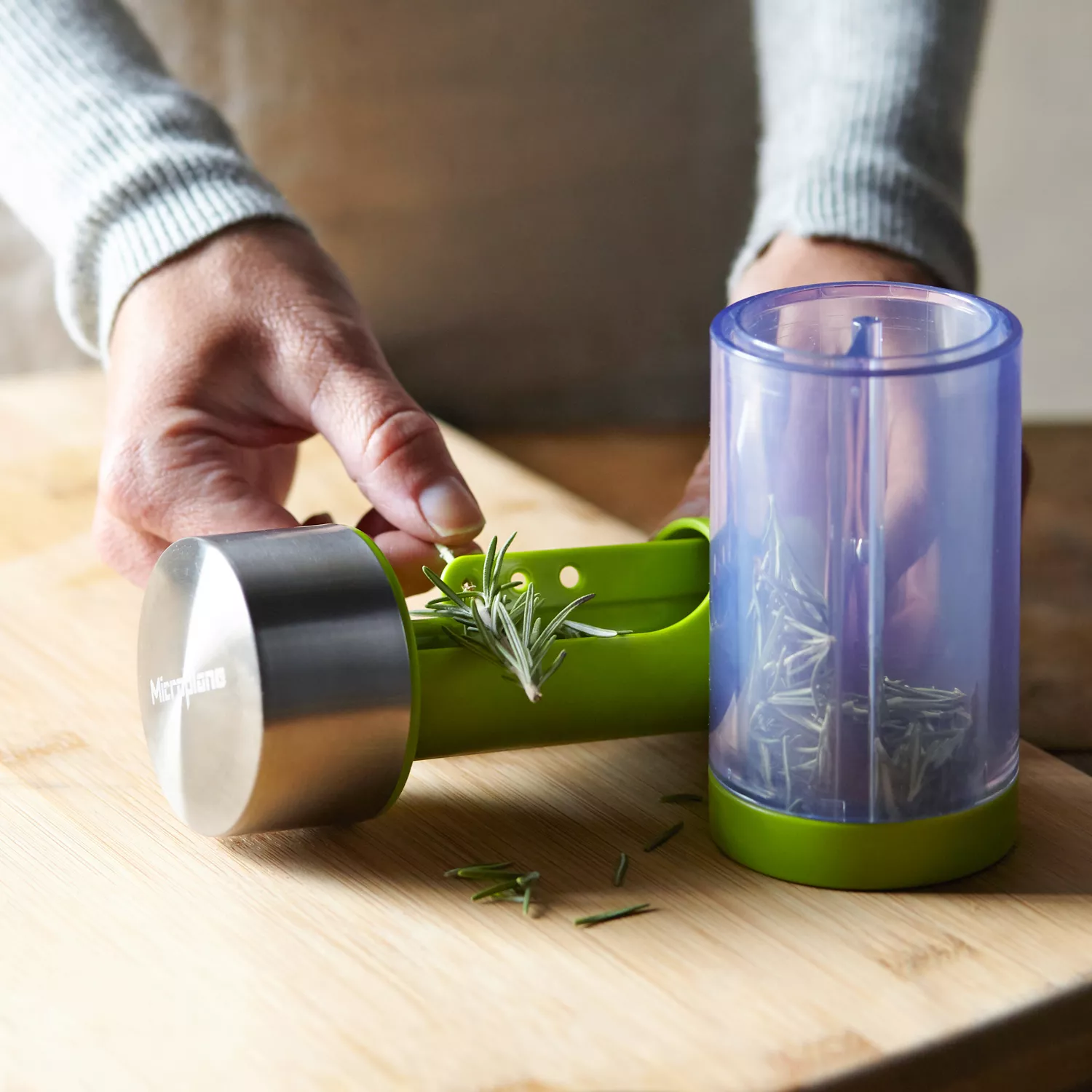 Microplane Stainless Steel Herb Mill with Herb Stripper