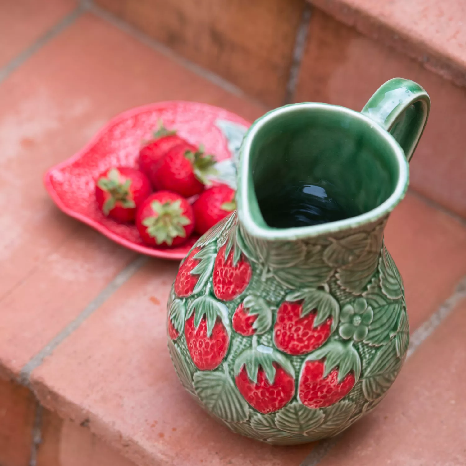 Bordallo Pinheiro Strawberry Pitcher