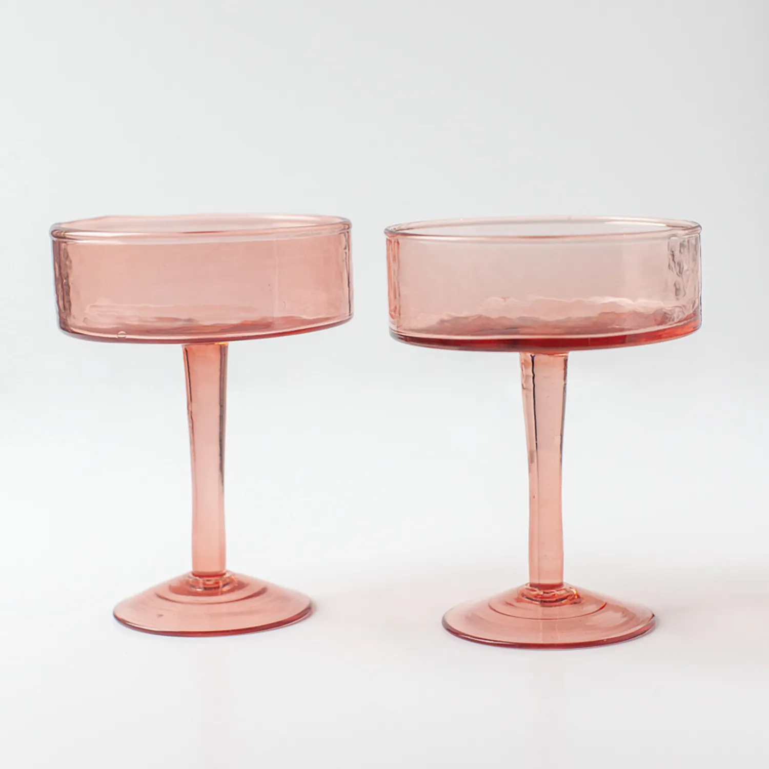 Powered by People Handblown Hammered Coupe Cocktail Glasses, Set of 4