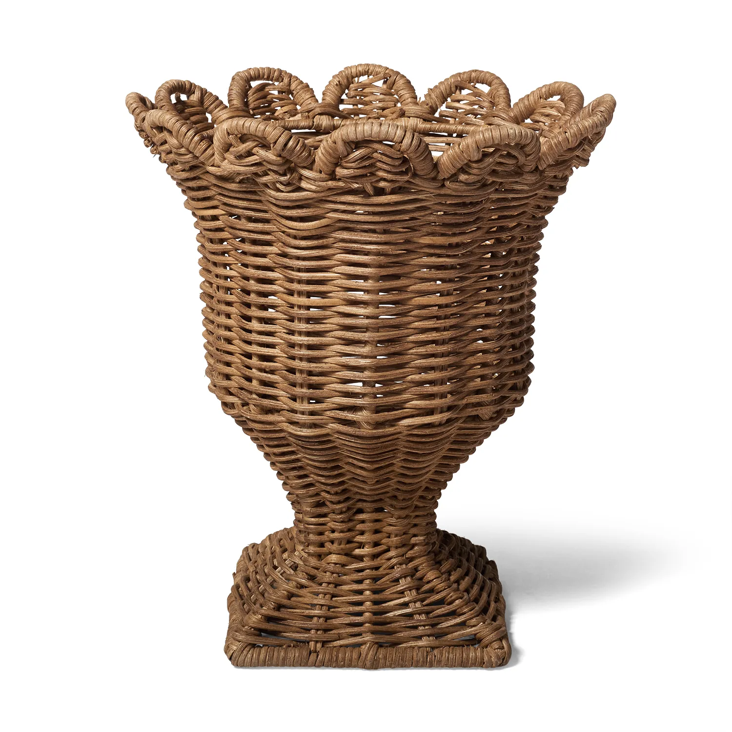 Sur La Table Handwoven Rattan Scallop Vase