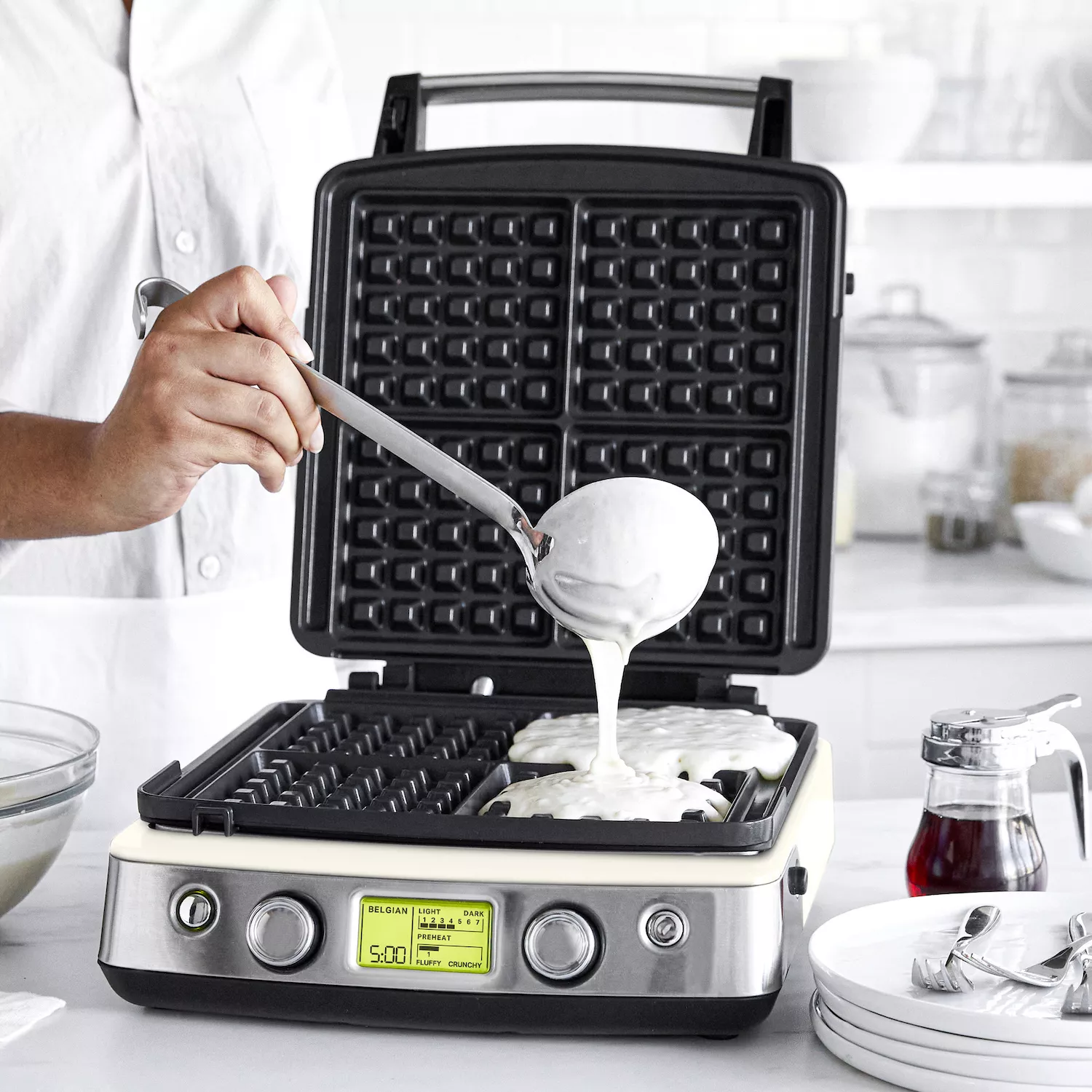 GreenPan Elite Ceramic Nonstick 4-Square Waffle Maker