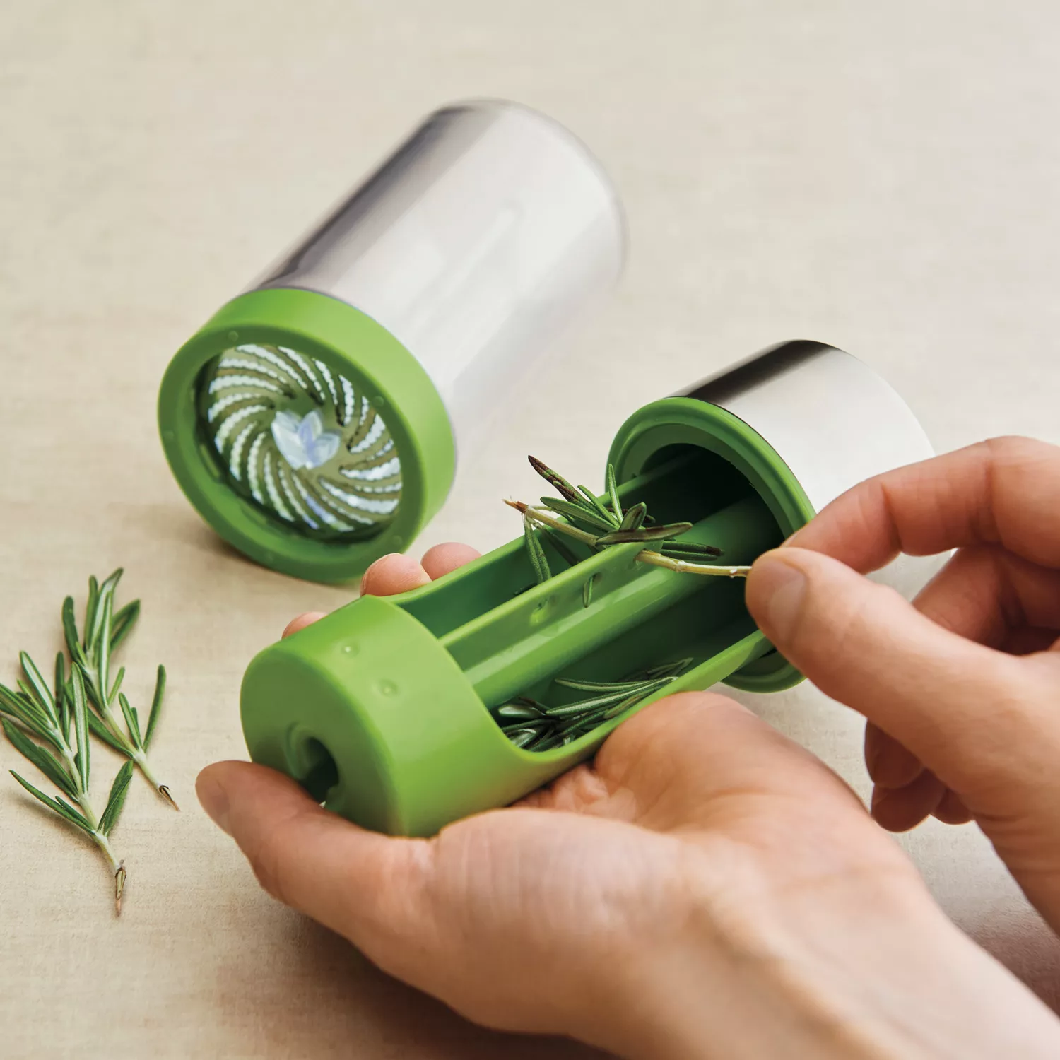 Microplane Stainless Steel Herb Mill with Herb Stripper