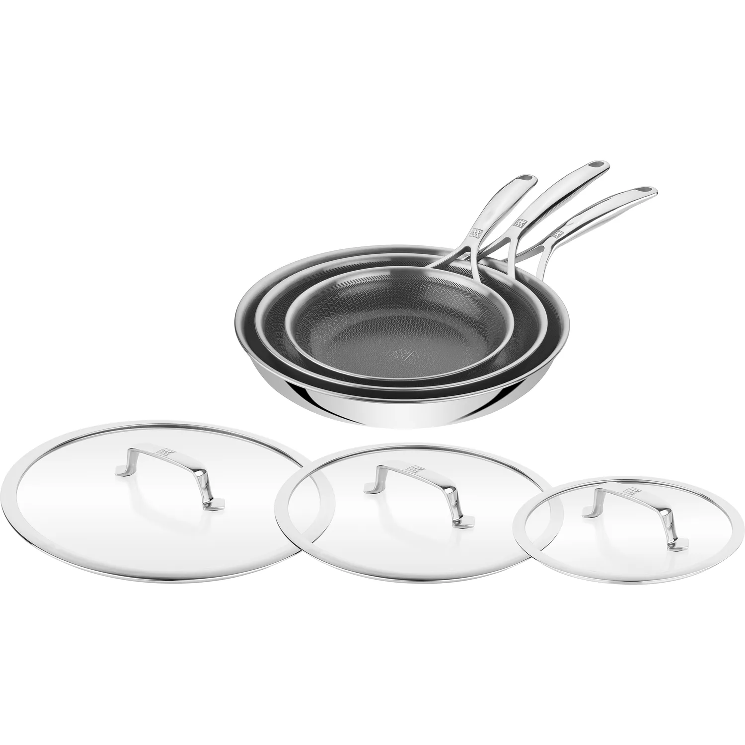 Zwilling Peak Stainless Steel Dual Performance Ceramic Nonstick 6-Piece Skillet Set