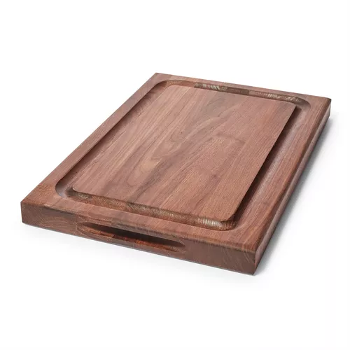 Large Walnut Chopping Board with Cutout Handle –