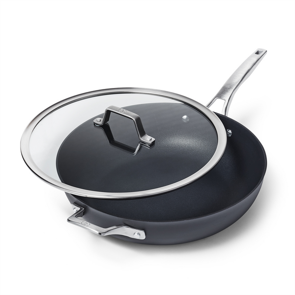 Calphalon Premier Hard Anodized Nonstick Deep Skillet with Lid, 13"