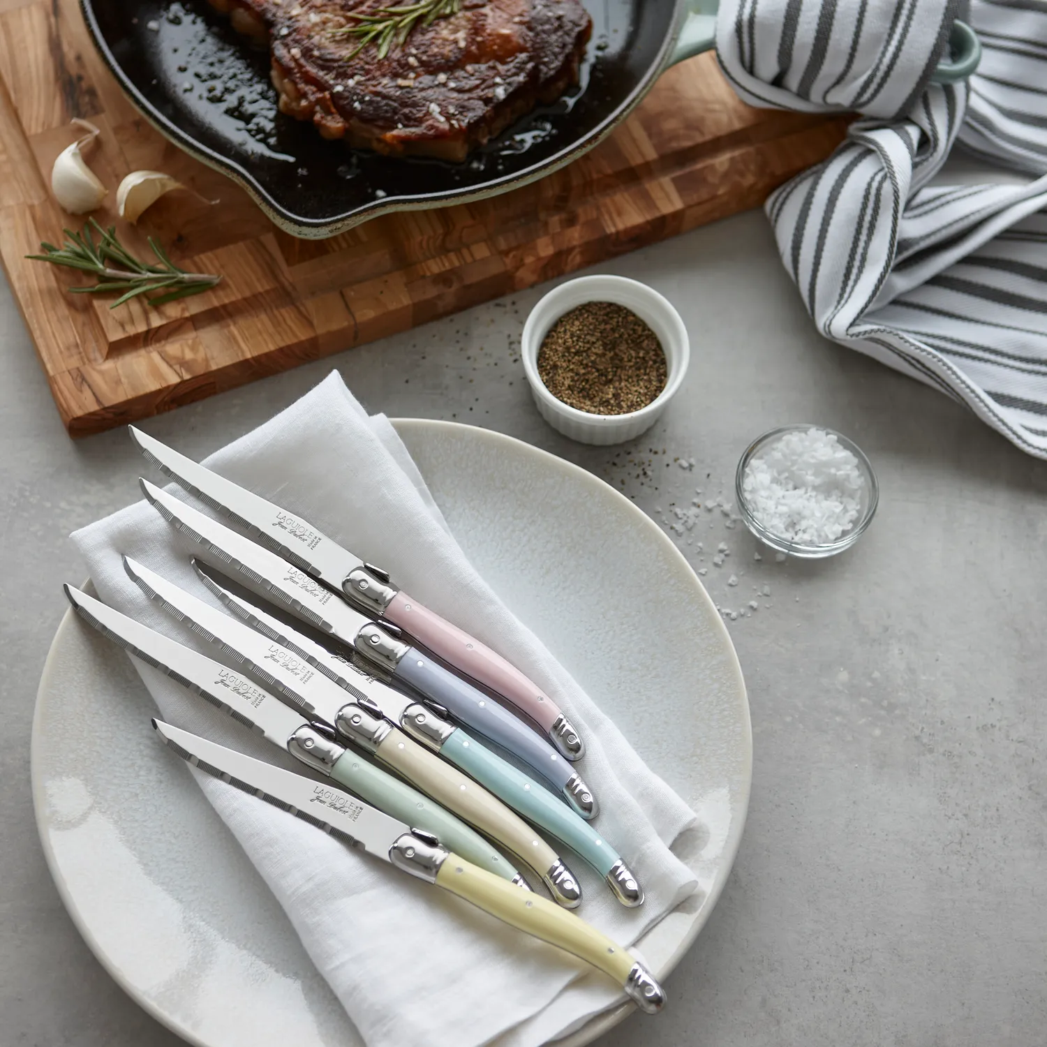 Dubost Laguiole Pastel Steak Knives, Set of 6