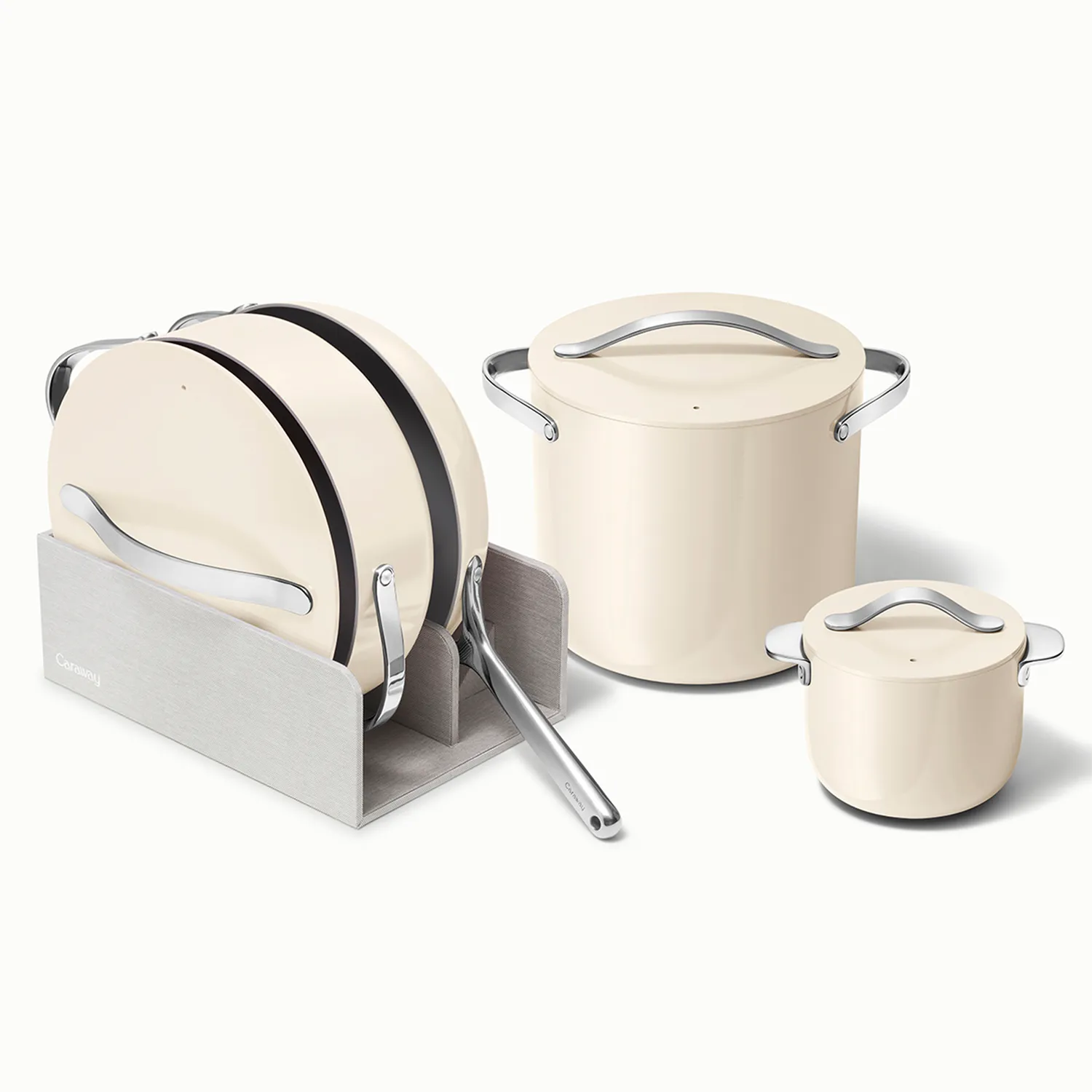 Caraway Ceramic Nonstick Cookware+ 7-Piece Set with Bonus Storage