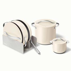Caraway Ceramic Nonstick Cookware+ 7-Piece Set with Bonus Storage