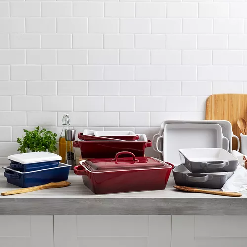 Sur La Table Rectangular Stoneware Casserole with Lid, 4 qt.