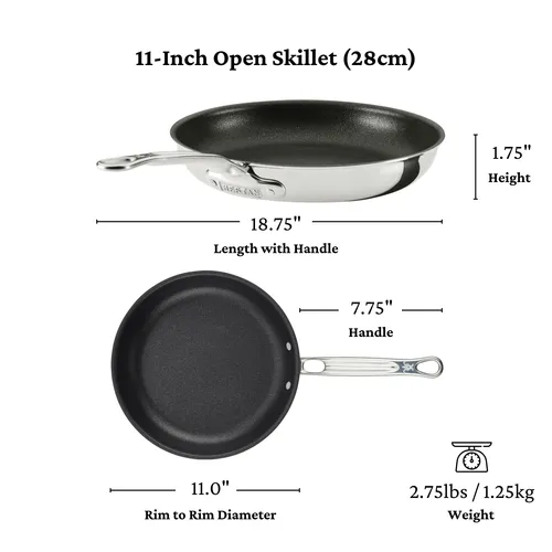 Hestan ProBond Luxe Stainless Steel TITUM™ Nonstick Set of 2 Skillets, 8.5" & 11"
