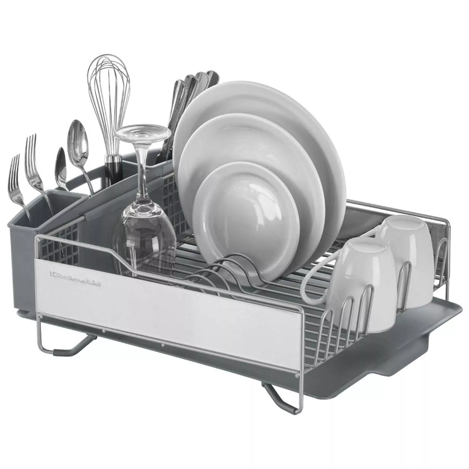 KitchenAid Full-Size Stainless Steel Dish Rack, Light Gray