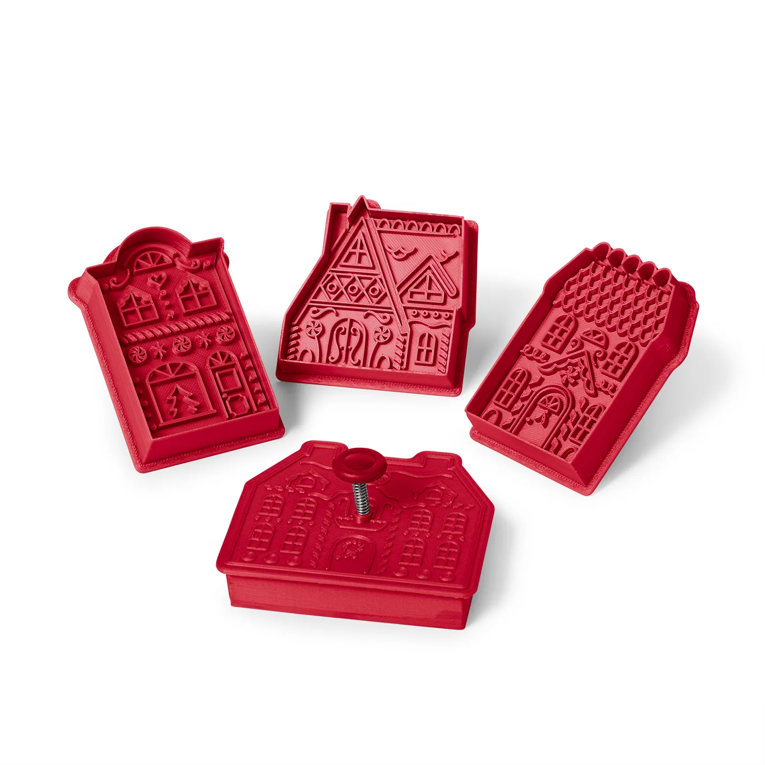 Gingerbread House Impression Cookie Cutters, Set of 4