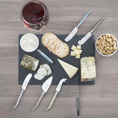 French Home Laguiole Mother of Pearl 7-Piece Cheese Knife Set