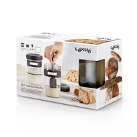 Lekue Sourdough Starter Set with 2 Jars and Silicone Spatula, Brown, 1 ea -  Gerbes Super Markets
