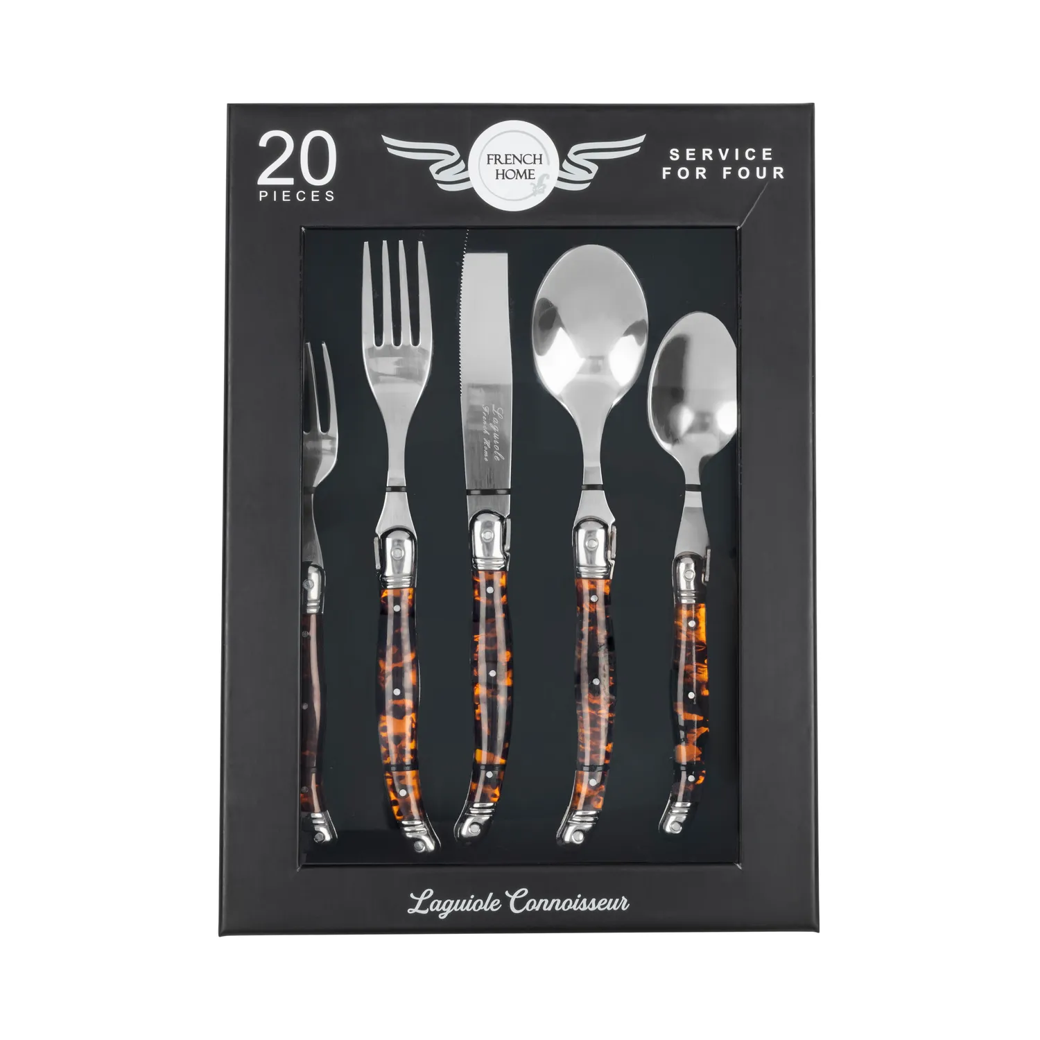 French Home Laguiole Stainless Steel Flatware, 20-Piece Set