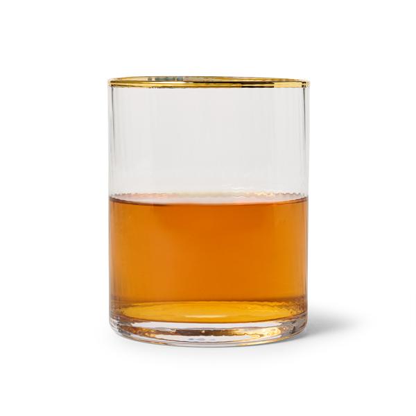Sur La Table Optic Gold Rim Double Old-Fashioned Glass