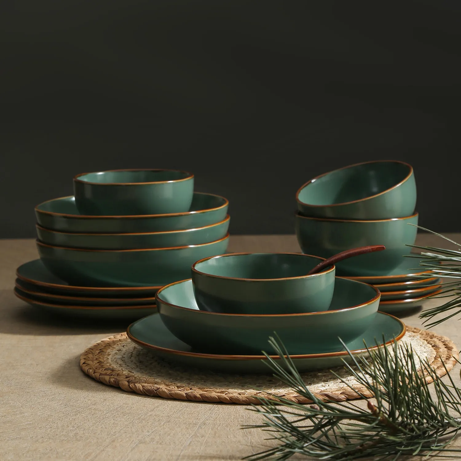 Stone Lain Brasa Stoneware 16-Piece Dinnerware Set