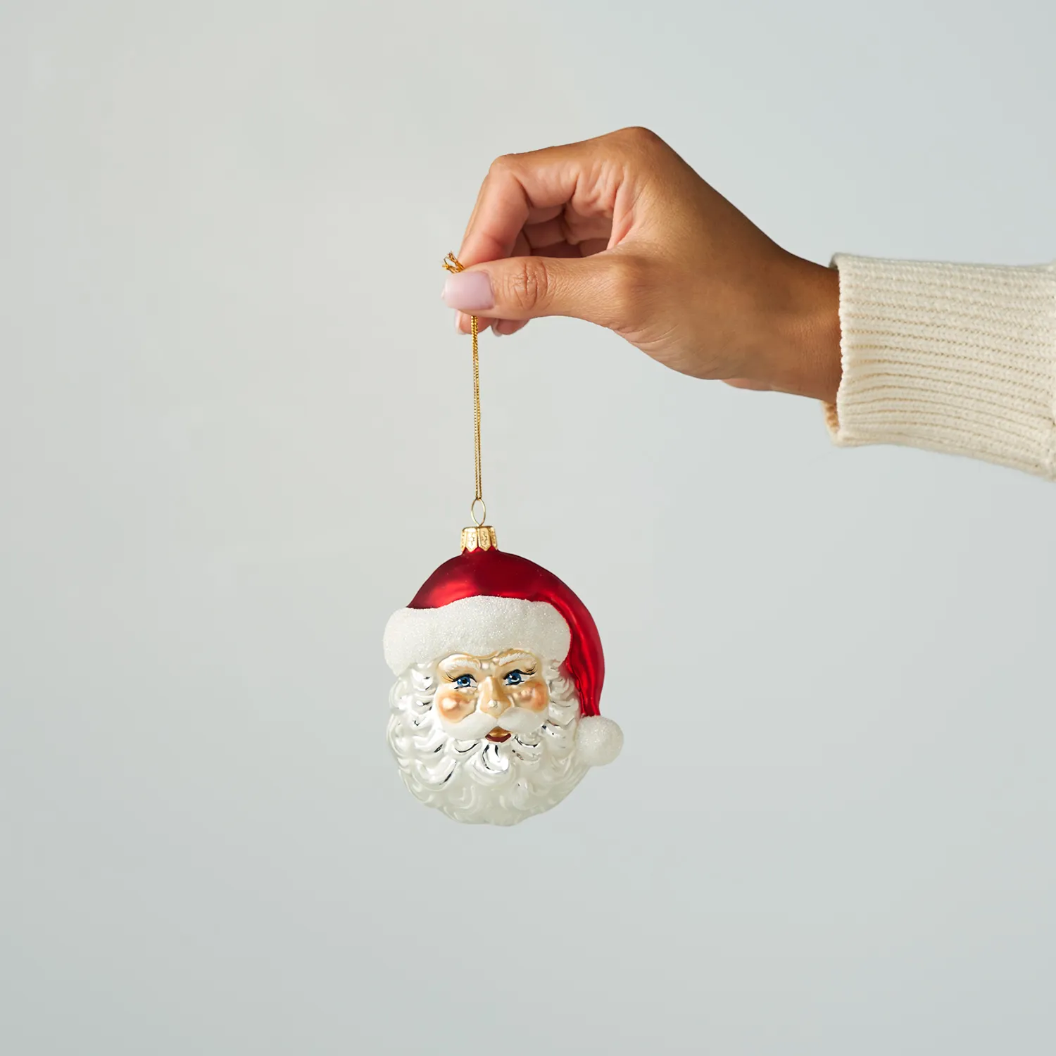 Sur La Table Santa Glass Ornament, 3.94"