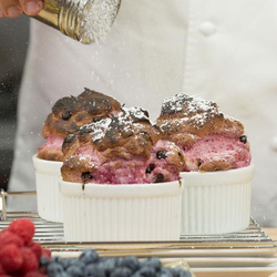 Raspberry Souffles in the Pressure Oven
