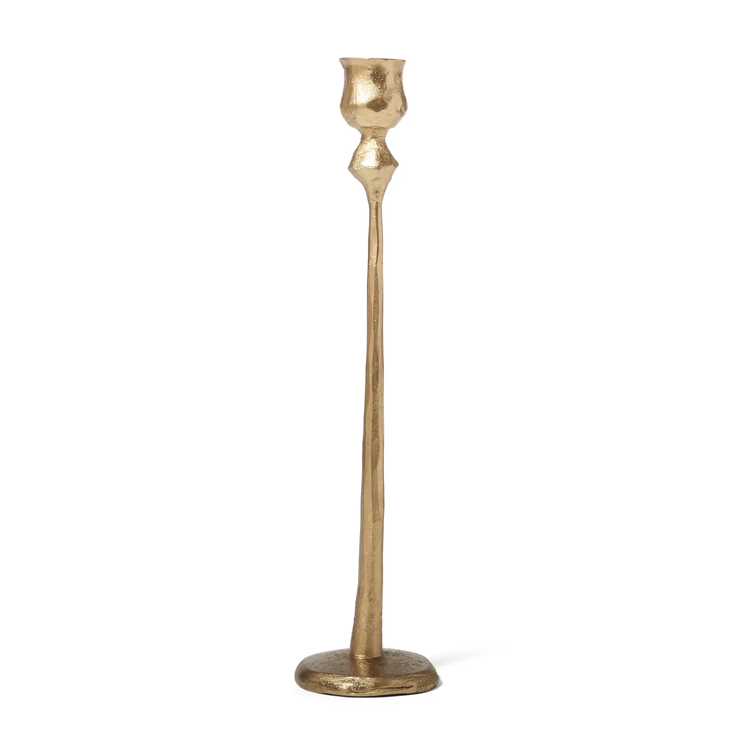 Sur La Table Brushed Gold Iron Forged Taper Candle Holders