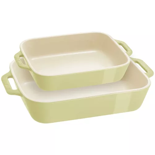 Staub Pastel Macaron Stoneware 2-Piece Rectangular Baker Set