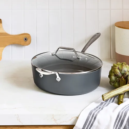 All-Clad HA1 Ceramic Nonstick Sauté Pan with Lid, 6 qt.