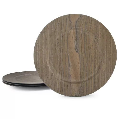 Sur La Table Wood-Grain Chargers, Set of 4