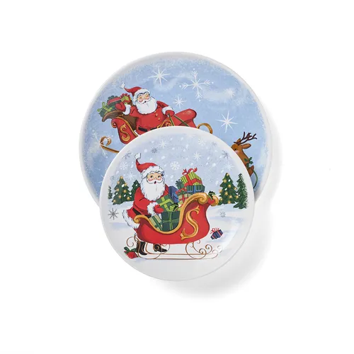 Sur La Table Jolly Santa Dinnerware Set, 12 Pieces