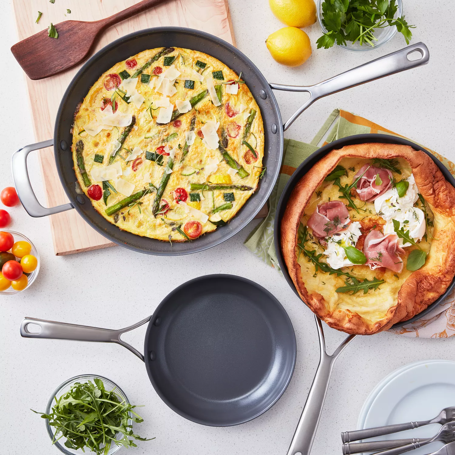 Sur La Table Classic Hard Anodized Ceramic Nonstick Skillet Set of 2, 8" & 10"