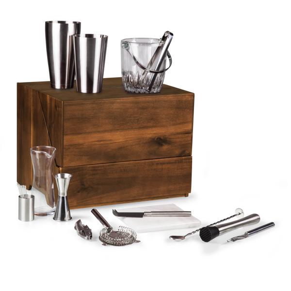 Picnic Time Acacia Gold Bar Tools, Set of 20