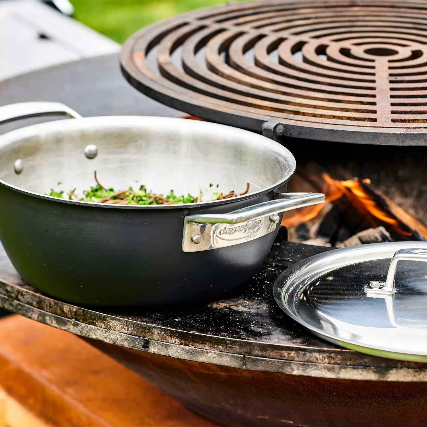 DEMEYERE Black 5 Dutch Oven with Lid, 3.5qt.