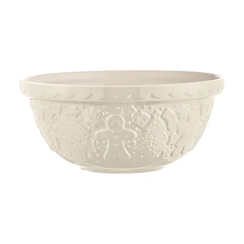 Mason Cash Gingerbread Lane Cream Mixing Bowl, 2.85 qt