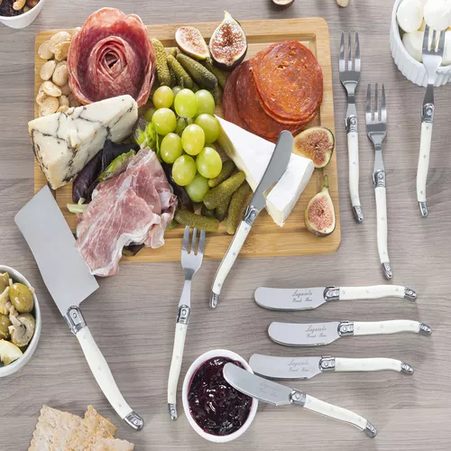 French Home Laguiole Ultimate 13-Piece Charcuterie & Barware Set with Faux Ivory Handles