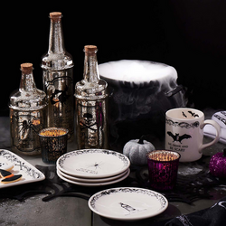 Decorative Mercury Glass Halloween Potion Bottles