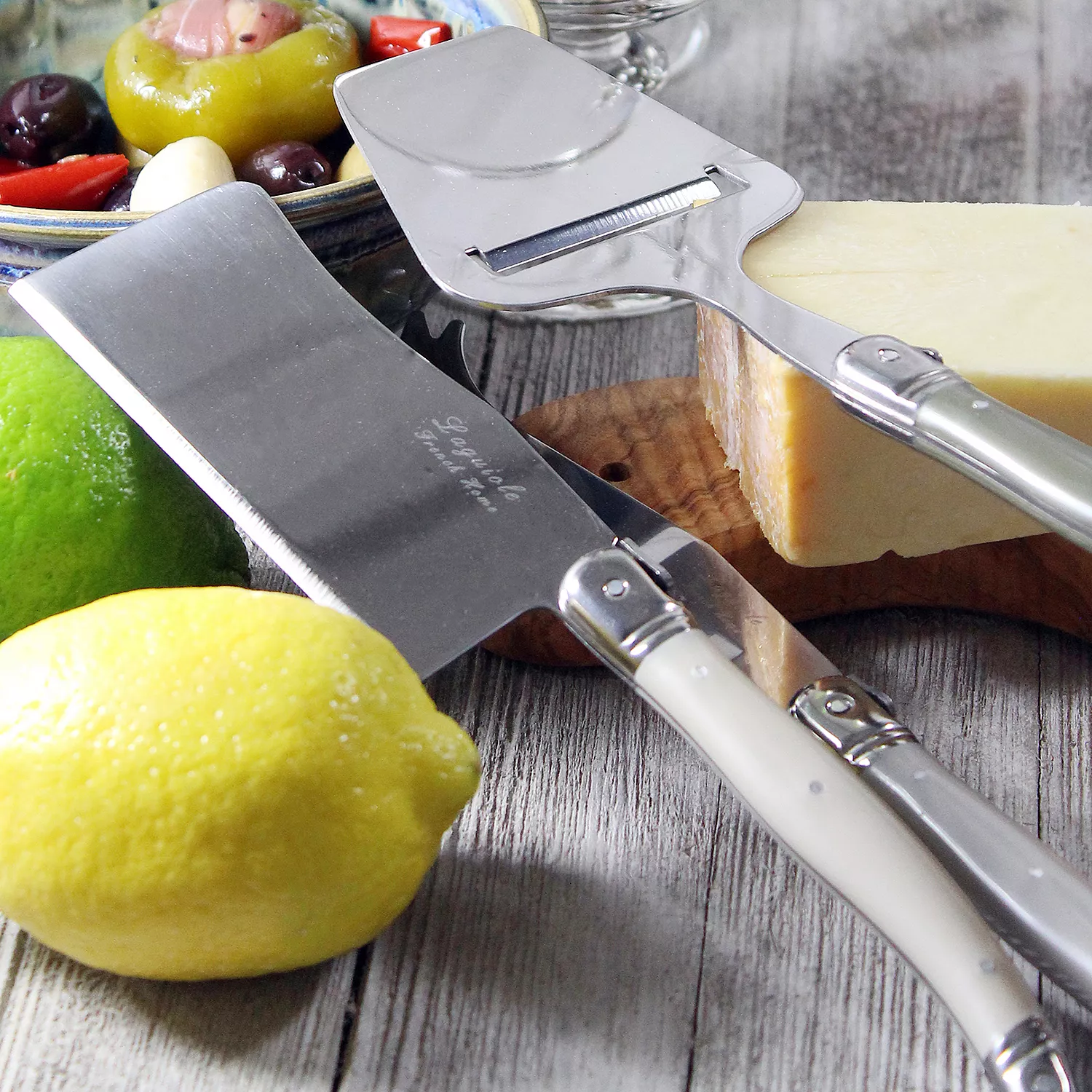 French Home 5-Piece Laguiole Cheese Knife, Fork and Slicer Set