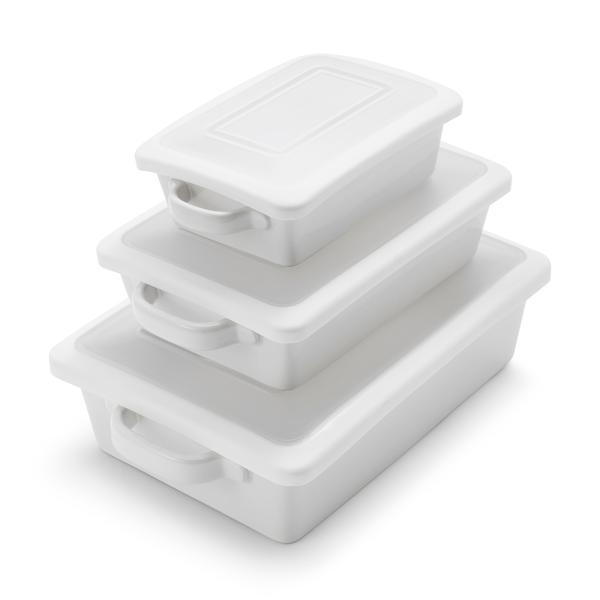 Sur La Table Stoneware 3-Piece Baker Set w/ Lids