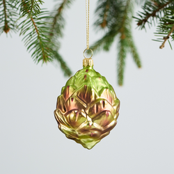 Sur La Table Artichoke Glass Ornament, 3.5"