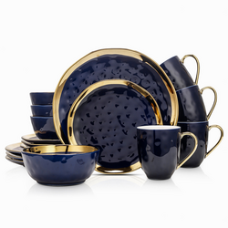 Stone Lain Florian Porcelain 16-Piece Round Dinnerware Set