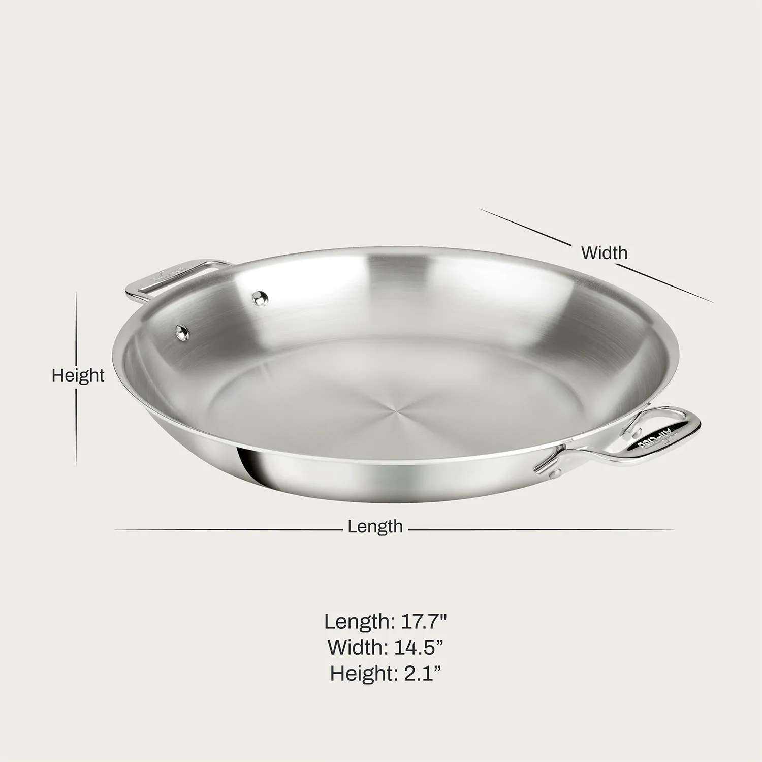 All-Clad D3 Stainless Steel Paella Pan, 14"
